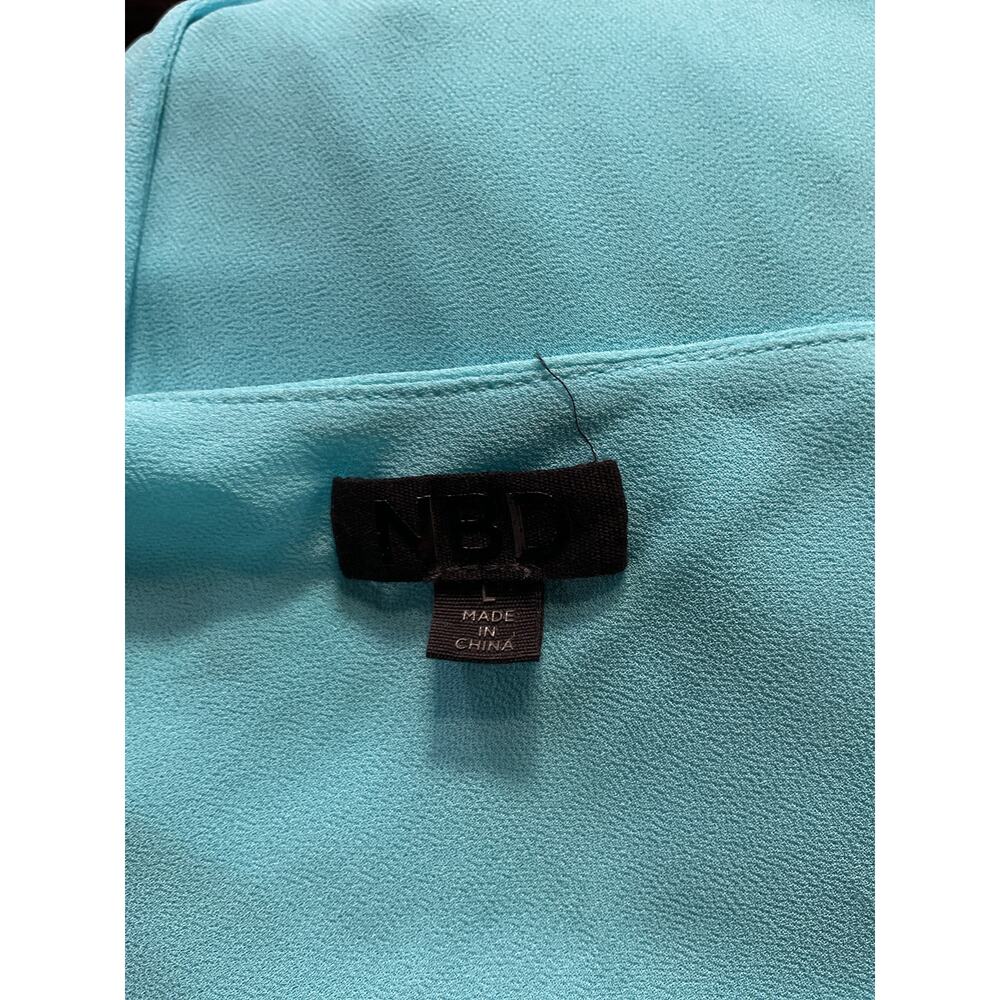 Nbd 'Suki' Blue Georgette Gown Size L - Picture 4 of 5